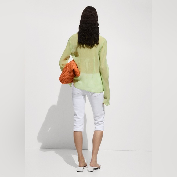 Mango White slim fit Capri jeans with zip NWT - Picture 4 of 4